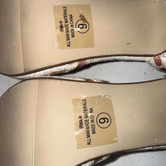 Y2K Delicious White Pink Lace Bows Ribbon Trim Stripper Peep Toe Pumps Size 9 - Picture 15 of 15